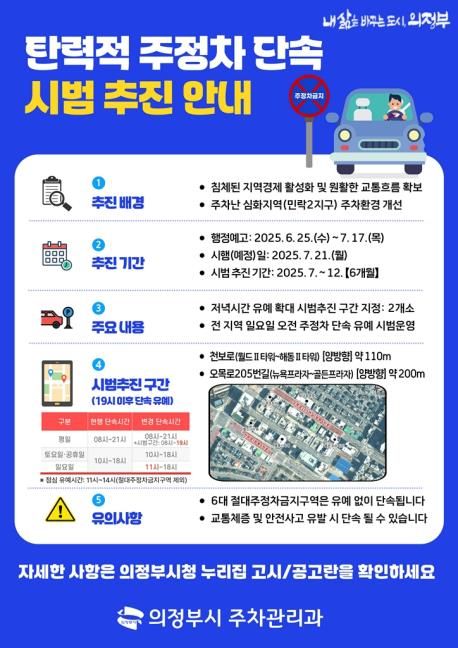 의정부시, 일요일 오전 주정차 단속 '안 한다' - 1