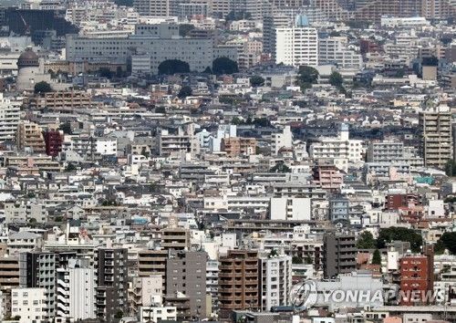 전망대에서 바라본 도쿄의 주택가 풍경