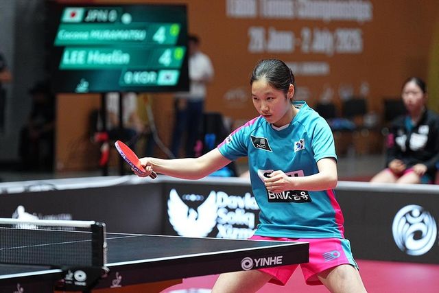 여자 U-15 단체전에 나선 이혜린의 경기 장면