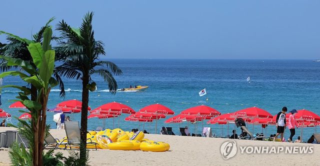 피서객 기다리는 파라솔