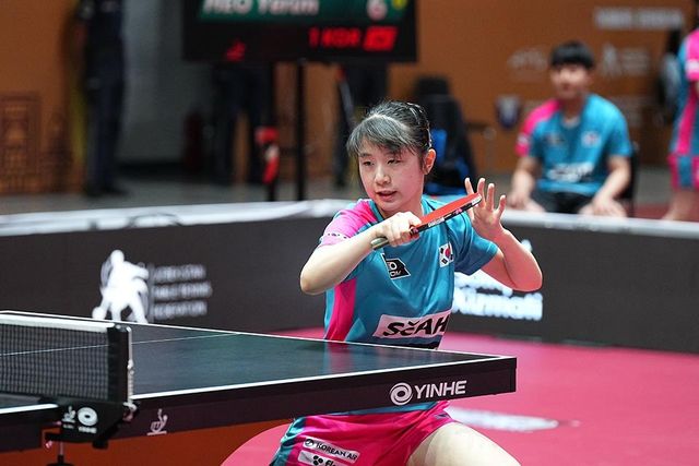 여자 U-15 단체전에 나선 에이스 허예림의 경기 장면 