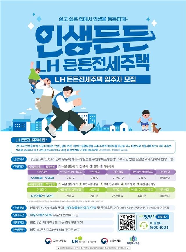 LH, 든든전세·매입임대 1천713가구 청약접수
