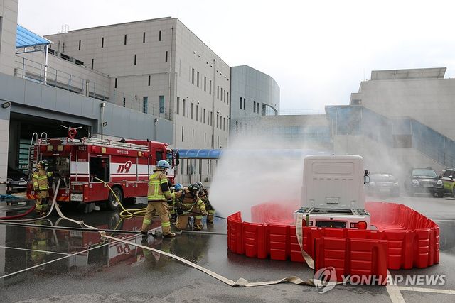 소방서 전기차 화재 대응 훈련