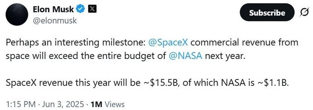 일론 머스크가 엑스에 올린 글