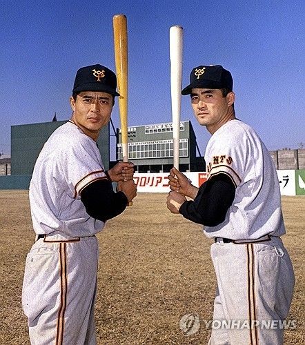 오사다하루(왼쪽)와 나가시마 시게오의 'ON포'