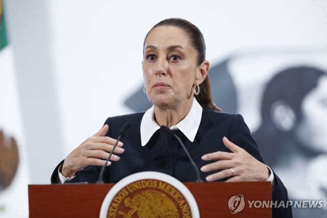 4일(현지시간) 일일 아침 정례 기자회견 하는 멕시코 대통령
