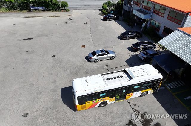 비어있는 시내버스 차고지