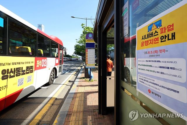 '시내버스 파업, 운행 지연'