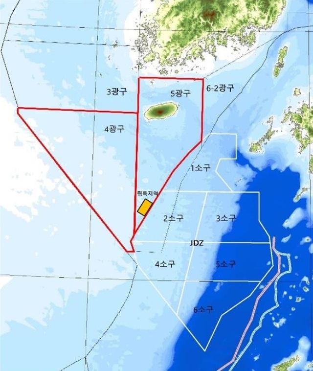 JDZ 인접 수역도