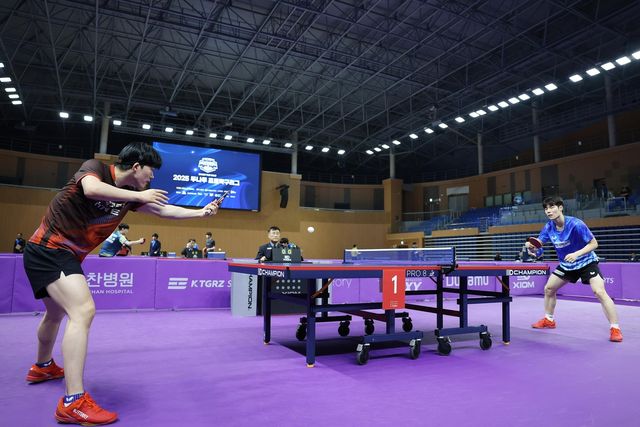 6일 개막한 한국프로탁구리그 경기 장면