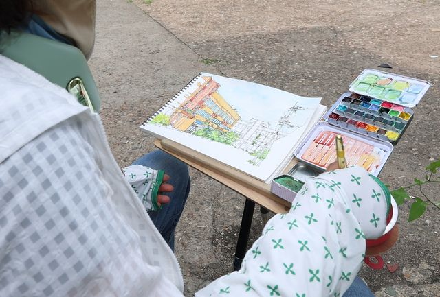 도화지에 담긴 광주 광천시민아파트