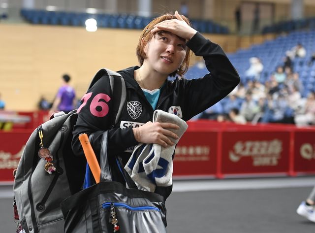 올해 도하 세계선수권에서 고별 경기를 마치고 눈시울을 붉힌 서효원