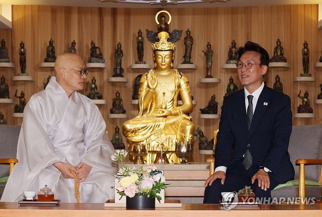 김민석 국무총리, 조계종 총무원장 예방