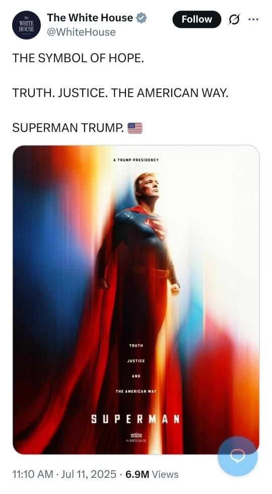 트럼프 대통령의 '슈퍼맨' 이미지