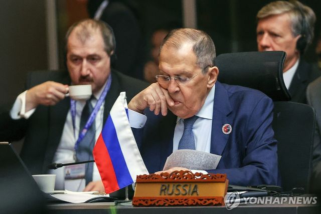 아세안 외교장관회의 참석한 세르게이 라브로프 러시아 외무장관