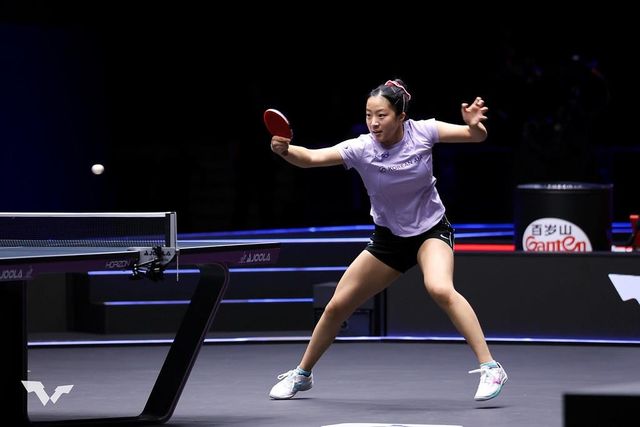 WTT 미국 스매시 단식 경기를 벌이는 신유빈