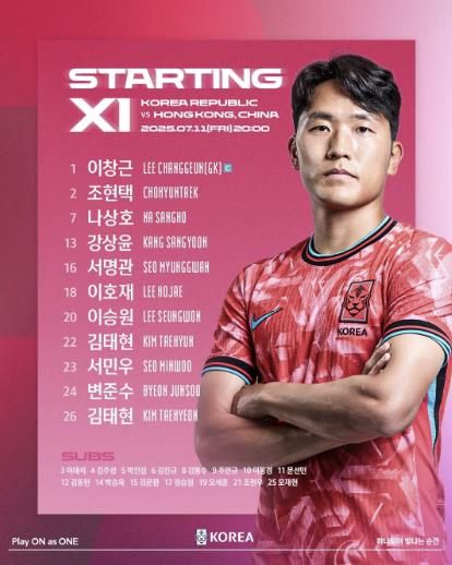 동아시안컵 2차전 선발 명단