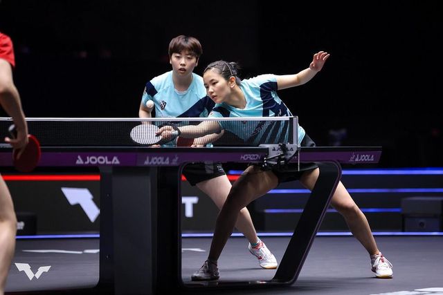 WTT 미국 스매시 여자복식에 나선 유한나(왼쪽)와 김나영