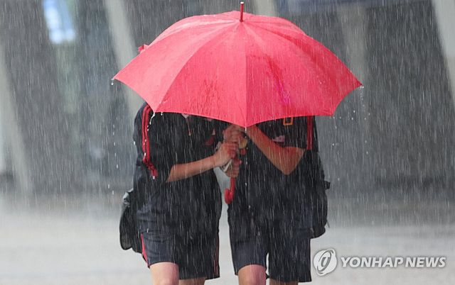 부산에 내리는 비