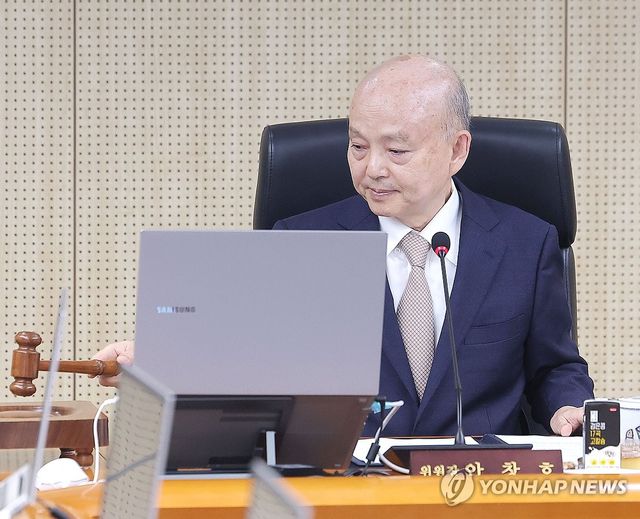 의사봉 두드리는 안창호 위원장