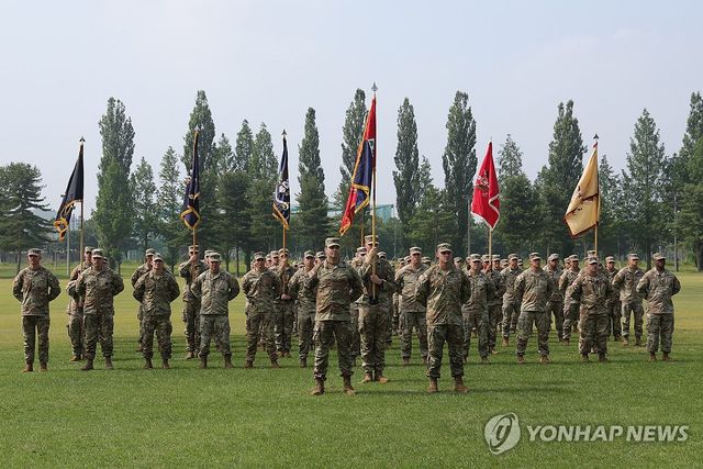 '임무 준비 완료'…주한미군 순환배치 여단 임무교대식
