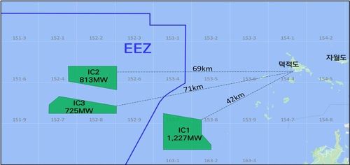 인천 공공주도 해상풍력발전단지 위치도