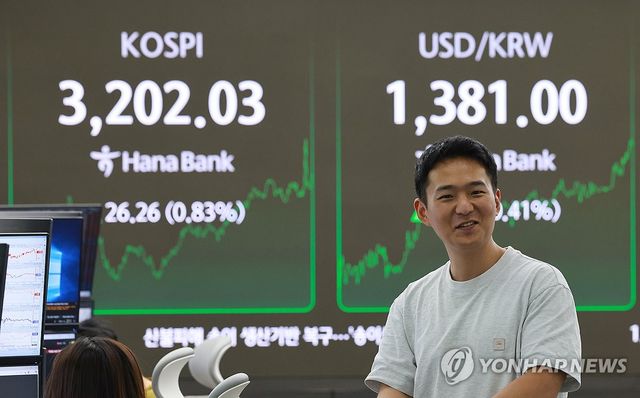 코스피 3년 10개월만 3,200선 회복 마감