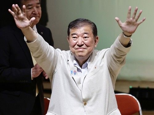 참의원 선거 지원 유세 중인 이시바 시게루 총리