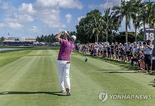 트럼프 내셔널 도럴 골프 코스에서 열린 LIV 골프 대회.