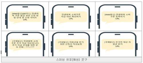 소비쿠폰 관련 스미싱 예상 문구