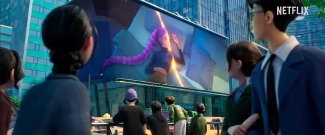 넷플릭스 애니메이션 영화 '케이팝 데몬 헌터스' 코엑스 전광판