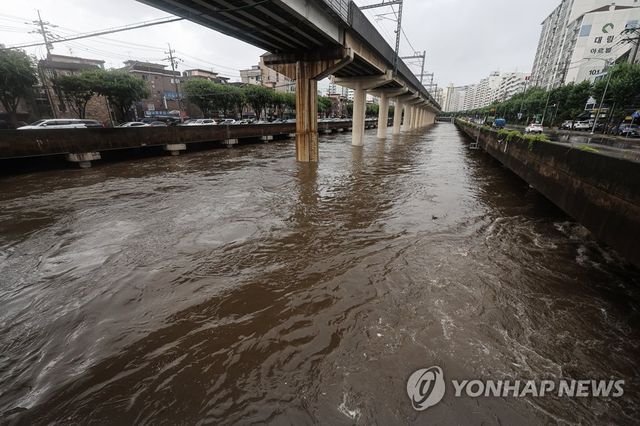 호우로 불어난 도림천 2023년 모습