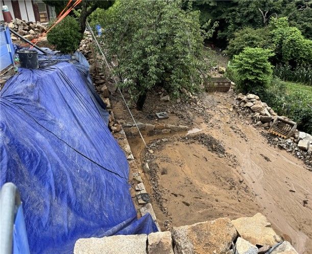 보물 '서산 개심사 대웅전' 피해 모습 