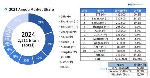 2024년 음극재 시장 점유율