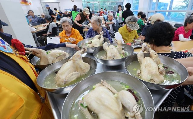 어르신, 삼계탕 드시고 더위 이기세요!