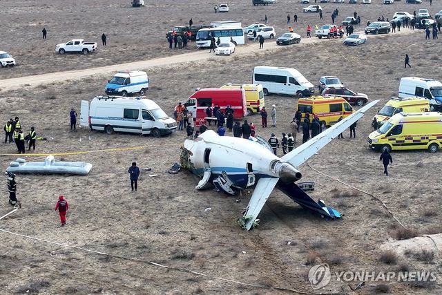 지난해 12월 러시아 방공망에 격추된 아제르바이잔 여객기 잔해