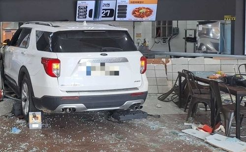 식당가로 돌진한 차량