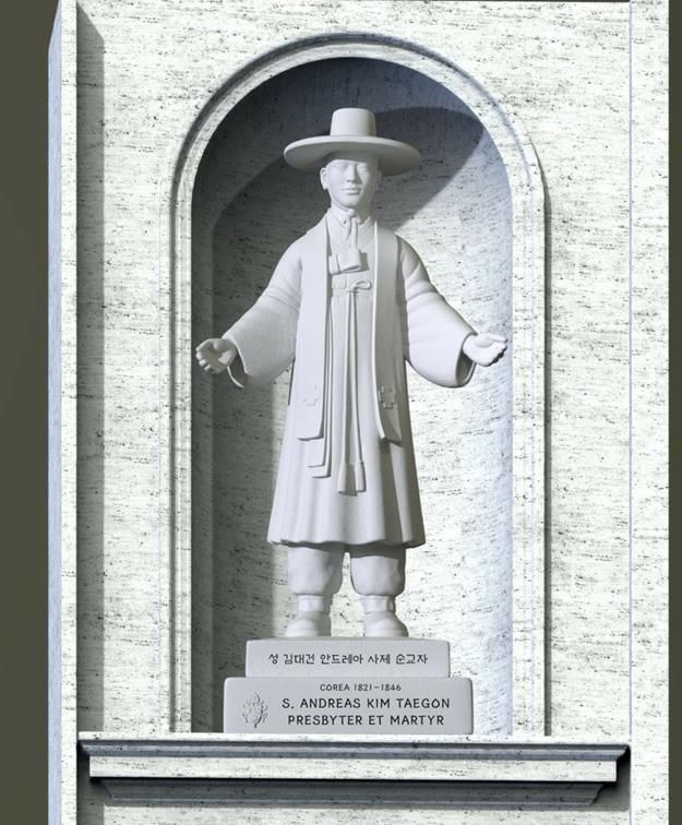 바티칸에 설치된 김대건 신부 성상