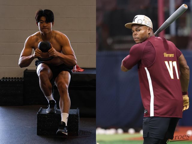 KBO리그를 대표하는 '근육남' 키움 송성문과 스톤 개랫