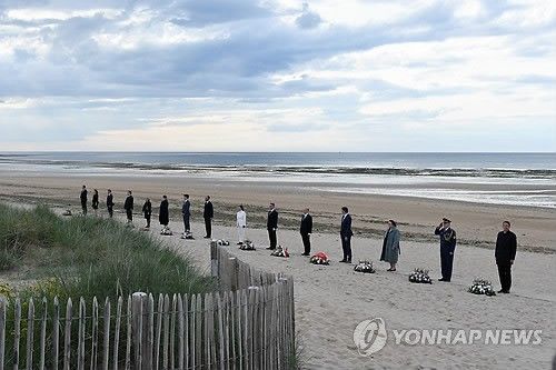 노르망디 상륙지 주노비치 추모식에 참석한 각국 대표