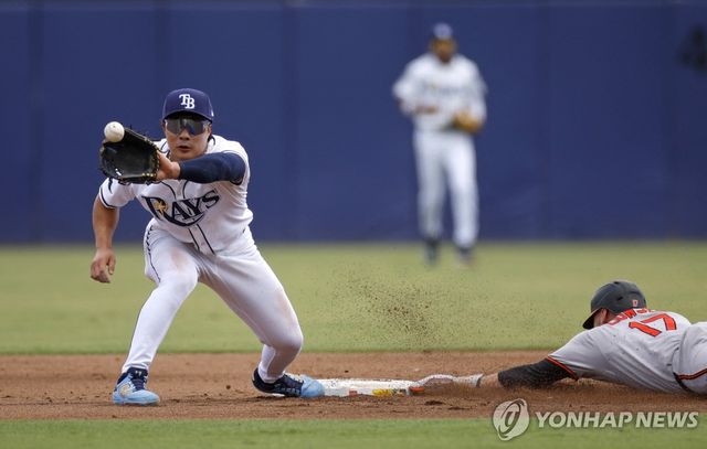 2루수 수비 중인 탬파베이 김하성