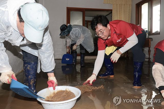 국민의힘 충남 예산에서 수해복구 활동