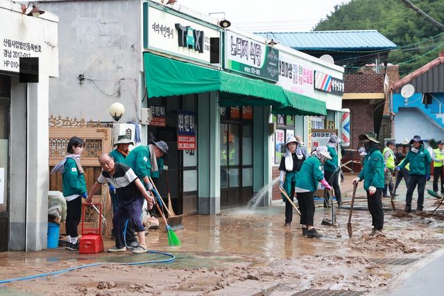 침수된 상가 일대