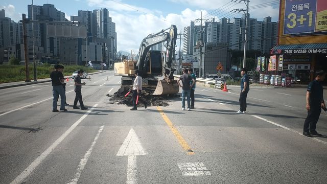 싱크홀 발생한 아산