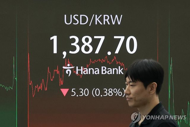 하락한 원/달러 환율