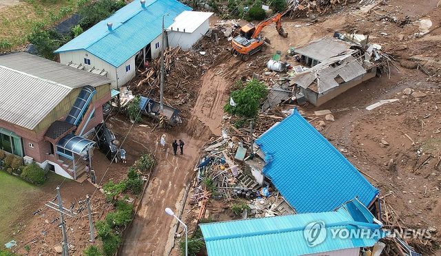 산사태가 발생한 가평군 조종면