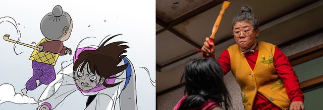 웹툰 '좀비딸'(좌)과 영화 '좀비딸'(우)