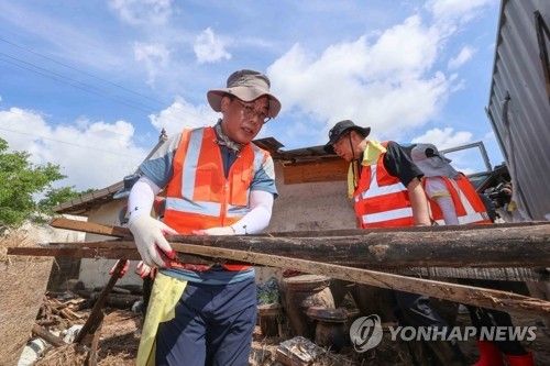 국민의힘, 수해 복구 작업 참여