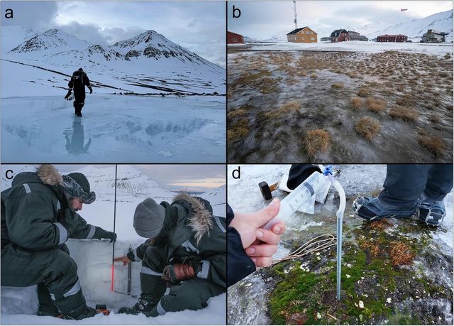 2025년 2월 스발바르에서 겨울철 현장 탐사를 하고 있는 연구팀