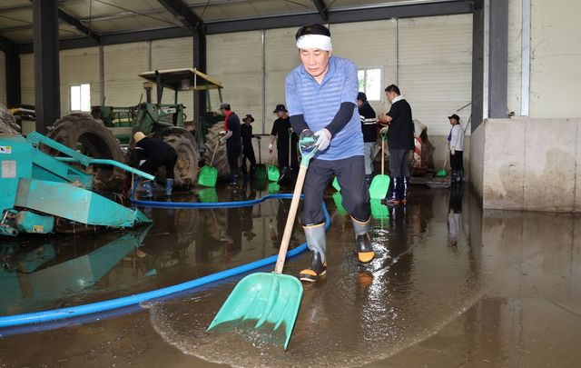 나동연 양산시장, 산청군서 복구 작업
